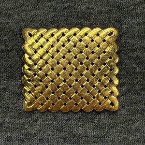 Crown Trifari Basket Weave Brooch
